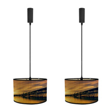 Load image into Gallery viewer, Track Light Adjustable Cable Freely Folding Bamboo Column Shade For Seaside Villa Farmhouse 2Pcs Scenery Pattern C