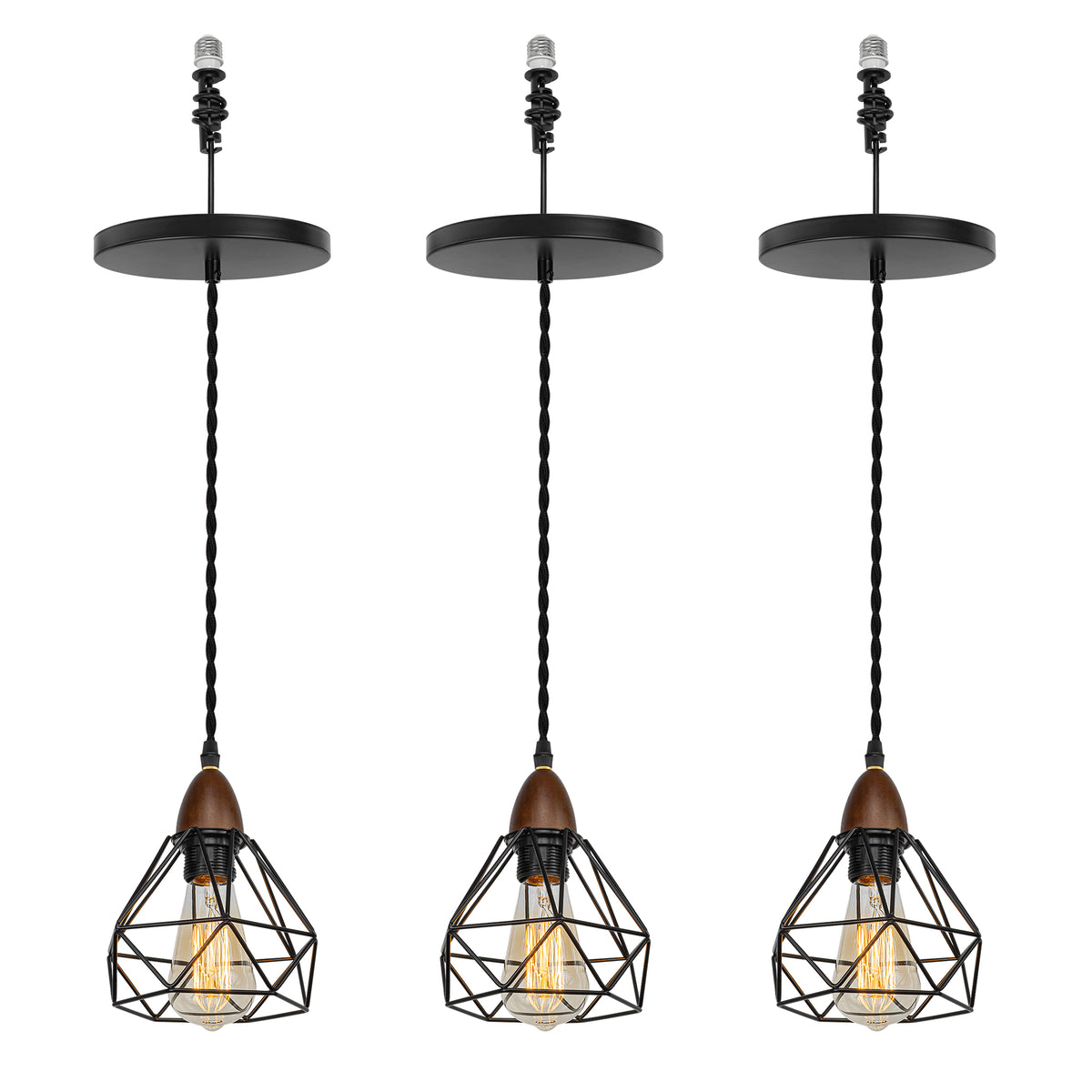 E26 Connection Ceiling Spotlight Remodel Walnut Base Hollow Shade Simp