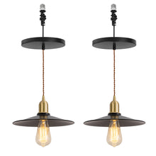 Load image into Gallery viewer, Ceiling Spotlight Remodel Black Flat Shade Metal E26 Connection Hanging Light Conversion Kit