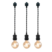 Load image into Gallery viewer, Track Light Fixture Mini E26 Base Black Color Customized Length Hanging Lamp