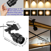Load image into Gallery viewer, Clip Lamp Remote Dimmable Spotlight Plug In Wired Focus Lighting For Signboard Rental House