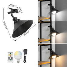 Load image into Gallery viewer, Dimming Timing Battery Remote Clamp Lamp Adjusted Angle Retro Clip Light For Bookshelf Boards