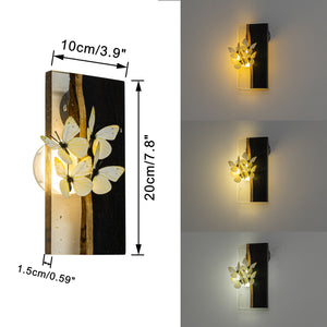 Resin Wood With Cute Beige Butterfly Battery Run Remote Night Light For Bedsides Home Office