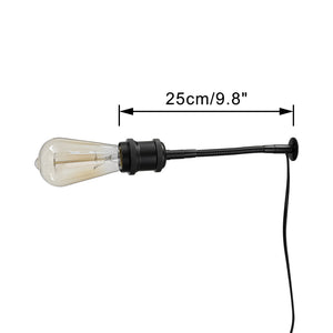Dimming Timer Mini Bracket (3.3 cm Diameter) Wired Wall Lamp E26 Base Vintage Design Flexible Gooseneck Adjustable Lighting Mounting Narrow Wood