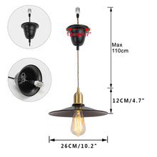 Load image into Gallery viewer, Ceiling Spotlight Remodel Black Flat Shade Metal E26 Connection Hanging Light Conversion Kit