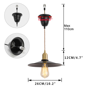 Ceiling Spotlight Remodel Black Flat Shade Metal E26 Connection Hanging Light Conversion Kit