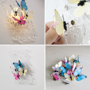 Clear Ripple Background With Cute Blue Butterfly Battery Run Remote Night Light For Bedsides Home