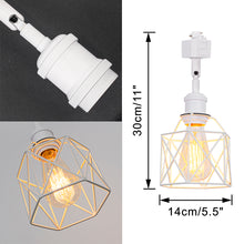 Load image into Gallery viewer, White Hollow Cage Metal Shade Track Light Rotated Tilt Adjustable Accent Lighting Vintage Design