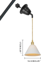 Load image into Gallery viewer, White Ceramics Shade Slope Position Roof Track Light Adjustable Cord Pendant for Tilt Position