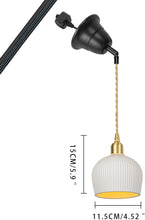 Load image into Gallery viewer, White Ceramics Shade Slope Position Roof Track Light  Adjustable Cord Pendant for Tilt Position