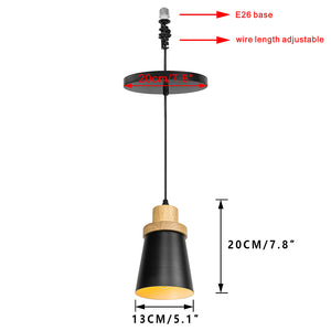 E26 Connection Ceiling Spotlight Remodel Log Base Metal Black Shade Retro Hanging Light Convert Kit