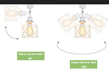 Load image into Gallery viewer, White Hollow Cage Metal Shade Track Light Rotated Tilt Adjustable Accent Lighting Vintage Design