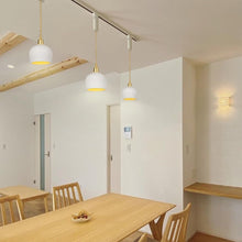 Load image into Gallery viewer, White Shade Track Pendant Lighting Wire Custom Adjustable Cord Modern Design for Kitchen Farmhouse