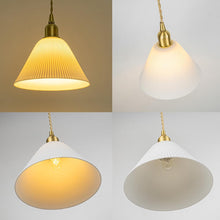 Load image into Gallery viewer, White Ceramics Shade Slope Position Roof Track Light Adjustable Cord Pendant for Tilt Position