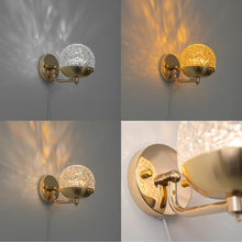Load image into Gallery viewer, Yequandec 5W Touch Switch Hook Type Wall Sconce Flow Rotating Light Modern Design Brass Crystal Lampshade