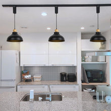 Load image into Gallery viewer, Black Metal Lampshade E26 Wood Base Retro Track Light 3.2 Ft Adjusted Height Freely