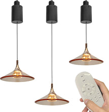 Load image into Gallery viewer, Adjustable 3-Lights Track Pendant Light by Remote Control with Stepless Dimming Indoor Island Light