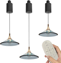 Load image into Gallery viewer, Adjustable 3-Lights Track Pendant Light by Remote Control with Stepless Dimming Indoor Island Light