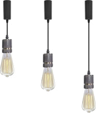 Load image into Gallery viewer, 3-Lights Lift Track Lighting Pendants with Industrial Aluminum Socket for Kitchen Dinning Table