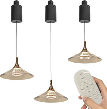 Load image into Gallery viewer, Adjustable 3-Lights Track Pendant Light by Remote Control with Stepless Dimming Indoor Island Light