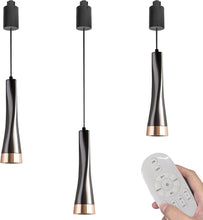 Load image into Gallery viewer, 3-Light Track Pendant Light Remote Control with Dimmable Smart Led Light Adjustable Length for Decor
