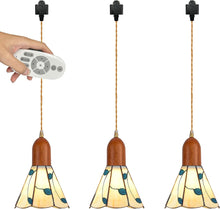 Load image into Gallery viewer, Dimmable 3-Lights Track Pendant Light Industrial Shade with Remote Control Freehand for Kitchen