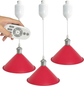 Auto Retractable Height Track Pendant Lighting 4 Ft Macaron Style Remote Control Stepless Dimming