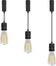 Load image into Gallery viewer, 3-Lights Lift Track Lighting Pendants with Industrial Aluminum Socket for Kitchen Dinning Table
