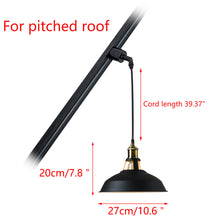 Load image into Gallery viewer, Sloped Position Track Light Fixture E26 Base Metal Black Vintage Design Hanging Lamp Inclined Roof
