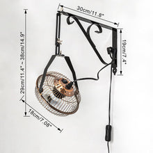 Load image into Gallery viewer, Wall Mount Fan Plug In Outlet Cord Adjustable Angle Vintage Metal Fan For Indoor Plants Bedroom Gym