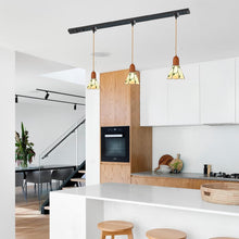 Load image into Gallery viewer, Dimmable 3-Lights Track Pendant Light Industrial Shade with Remote Control Freehand for Kitchen