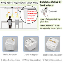 Load image into Gallery viewer, White Shade Track Lighting Wire Custom Adjustable Cord Pendant Modern Style for Kitchen Restaurant