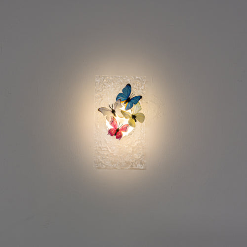 Clear Ripple Background With Cute Colorful Butterfly Battery Run Remote Night Light For Bedsides Home