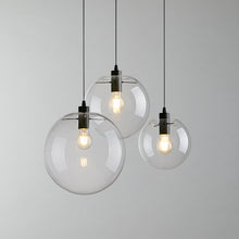 Load image into Gallery viewer, Sloped Position Track Light Fixture E26 Base Globe Glass Modern Design Hanging Lamp Inclined Roof