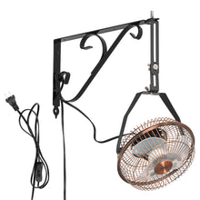 Load image into Gallery viewer, Wall Mount Fan Plug In Outlet Cord Adjustable Angle Vintage Metal Fan For Indoor Plants Bedroom Gym