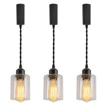Load image into Gallery viewer, Track Pendant Lights Without Tool Freely Adjustable Cord Clear Glass Shade