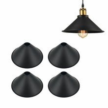 Load image into Gallery viewer, 4-Pack 10.2&quot; Iron Cone Lampshade Industrial Vintage Black Color