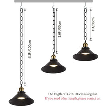 Load image into Gallery viewer, Wireless Battery Operated Pendant Light with Remote Iron Cone Shade and Chain