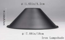 Load image into Gallery viewer, 4 Pack Industrial Metal Bulb Guard Black Iron Cone Ceiling Holder Decorative Lamp Shade