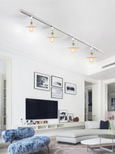 Load image into Gallery viewer, Rotatable Tilt Adjusted Track Head Light Bright Nickel Base Metal Shade Retro Design