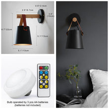 Load image into Gallery viewer, Battery Cordless Loft Remote Dimmable LED Wall Sconce 5.1&quot; Black Barrel Shade