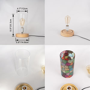 Customized Pattern Stickers Night Light Transparent Acrylic Shade Table Lamp