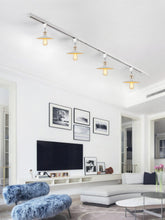 Load image into Gallery viewer, Rotatable Tilt Adjusted Track Head Light French Gold Base Metal Shade Retro Design