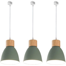 Load image into Gallery viewer, Track Pendant Lights Macaron Aluminum Dark Green Shade