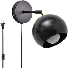 Load image into Gallery viewer, Eyeball Metal Plug-in Wall Sconce Light Black/White