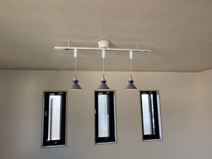 Track Pendant Lights Freely Adjustable Grey Metal Cone Shade Loft Hallway Lamp