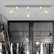 Load image into Gallery viewer, Rotatable Tilt Adjusted Track Head Light French Gold Base Metal Shade Retro Design