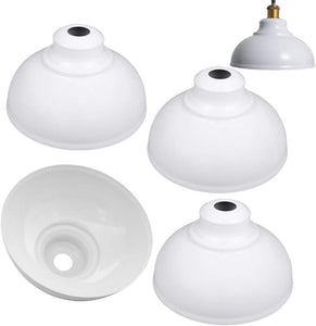 4-Pack 11.6" Vintage Metal Bulb Guard Iron White Light Shade