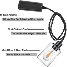 Load image into Gallery viewer, Track Pendant Lights Freely Adjustable Cord Clear Glass Shade