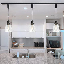 Load image into Gallery viewer, Track Pendant Lights Freely Adjustable Cord Glass Cone Shade Loft Hallway Lamp